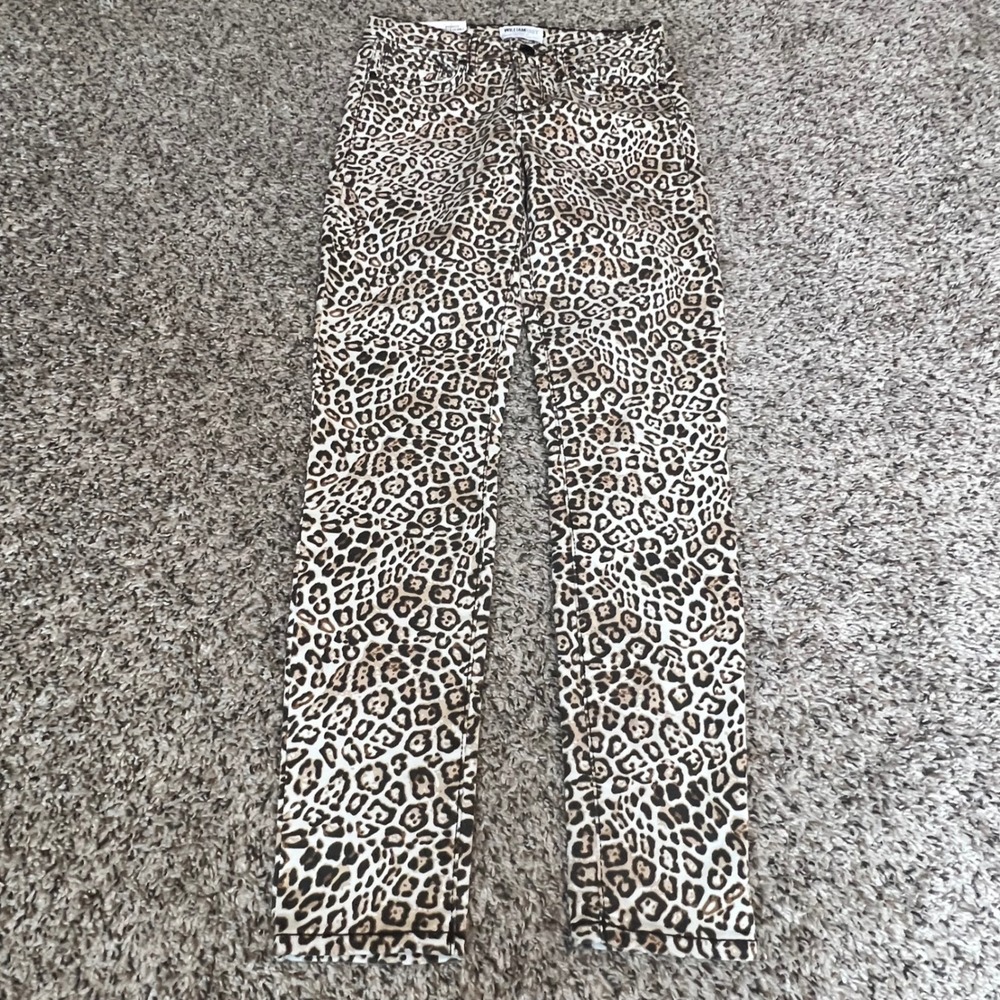 William Rast Women Leopard Print Perfect Ankle Skinny Jeans Size 25 Animal Print